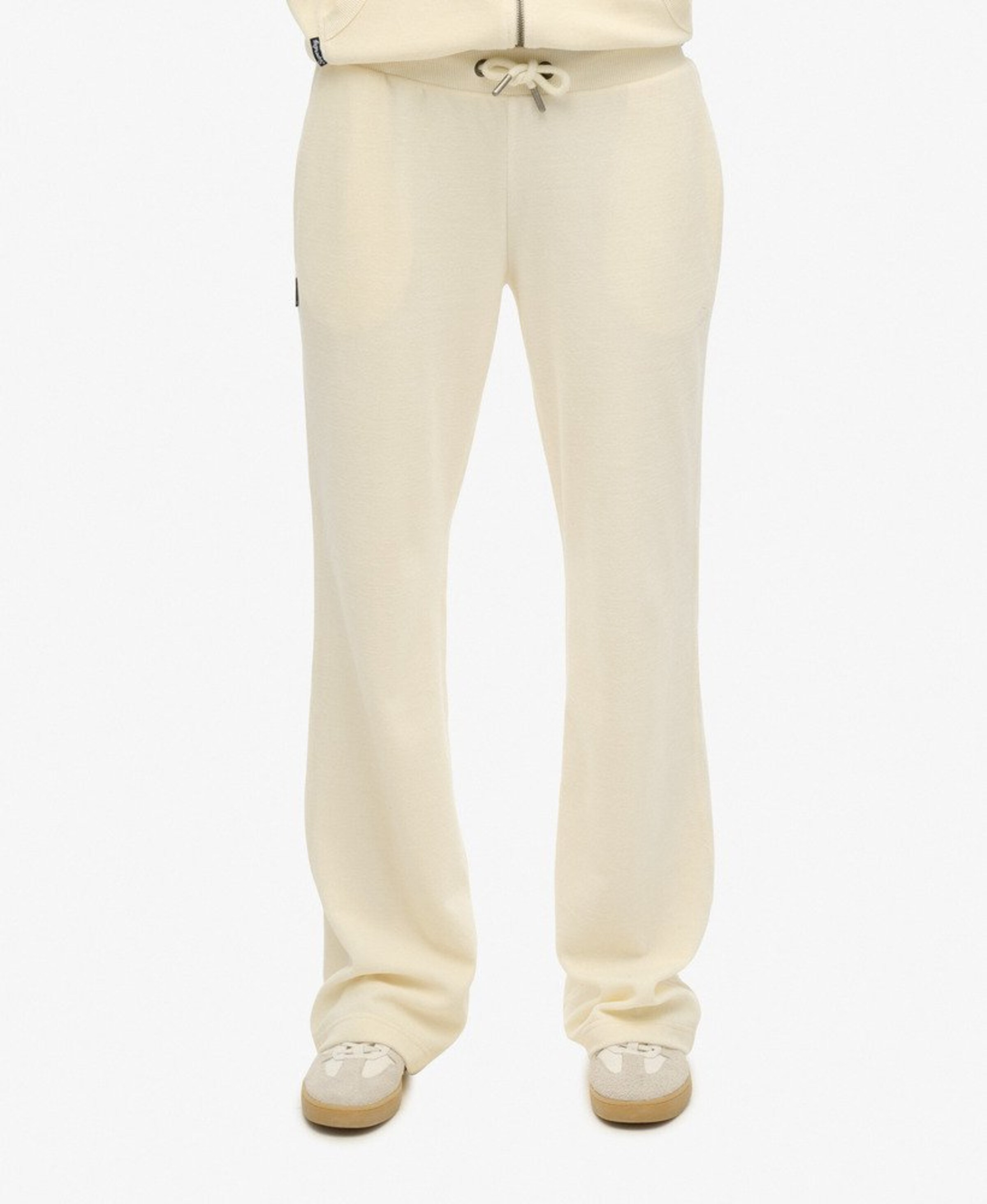 Superdry Wide leg Broek in Wit: voorkant