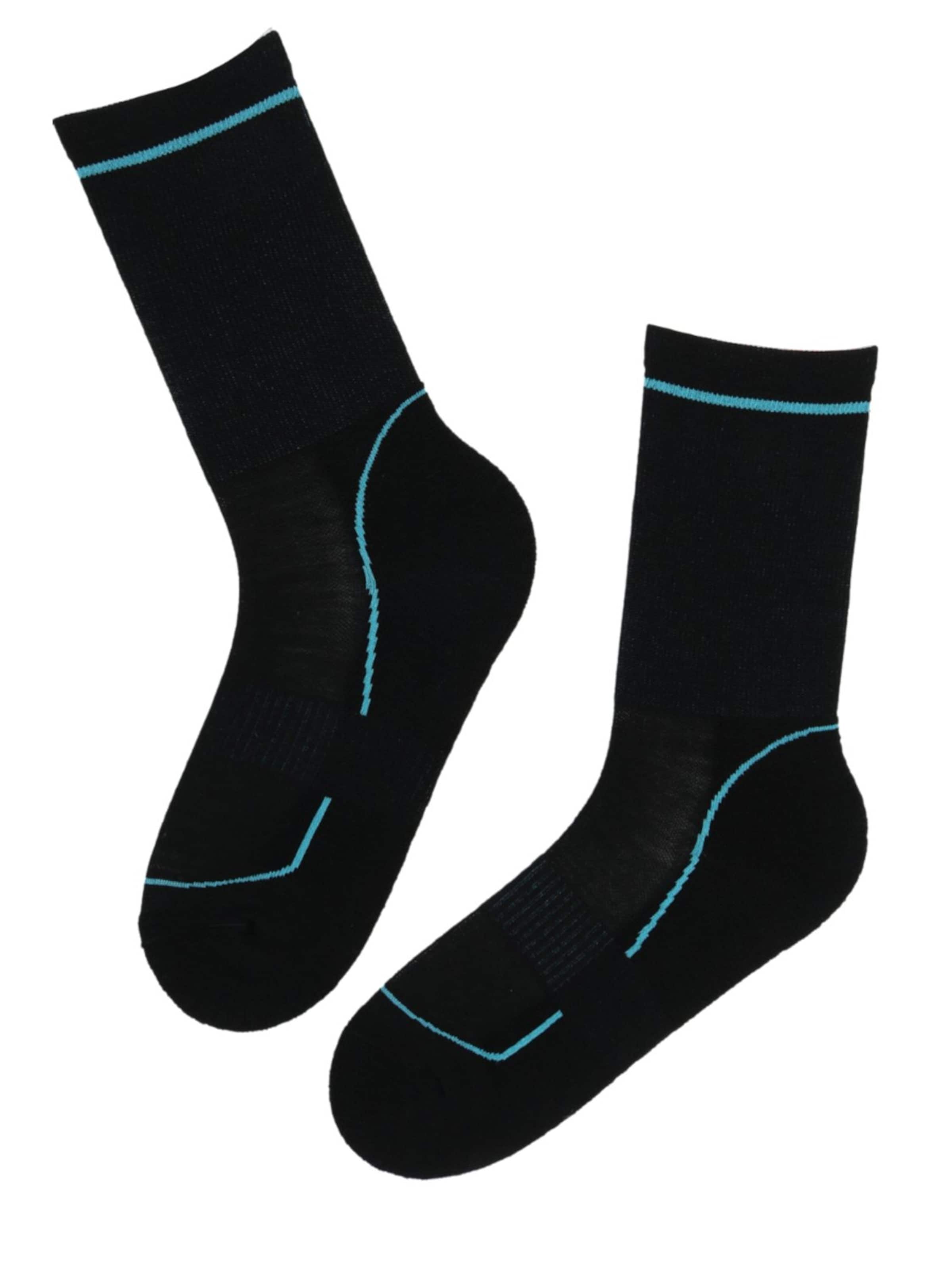 Sokisahtel Sokken 'HIKER merino wool socks' in Zwart: voorkant