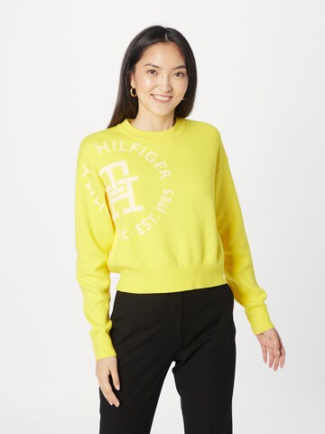 Pullover di TOMMY HILFIGER in giallo: frontale