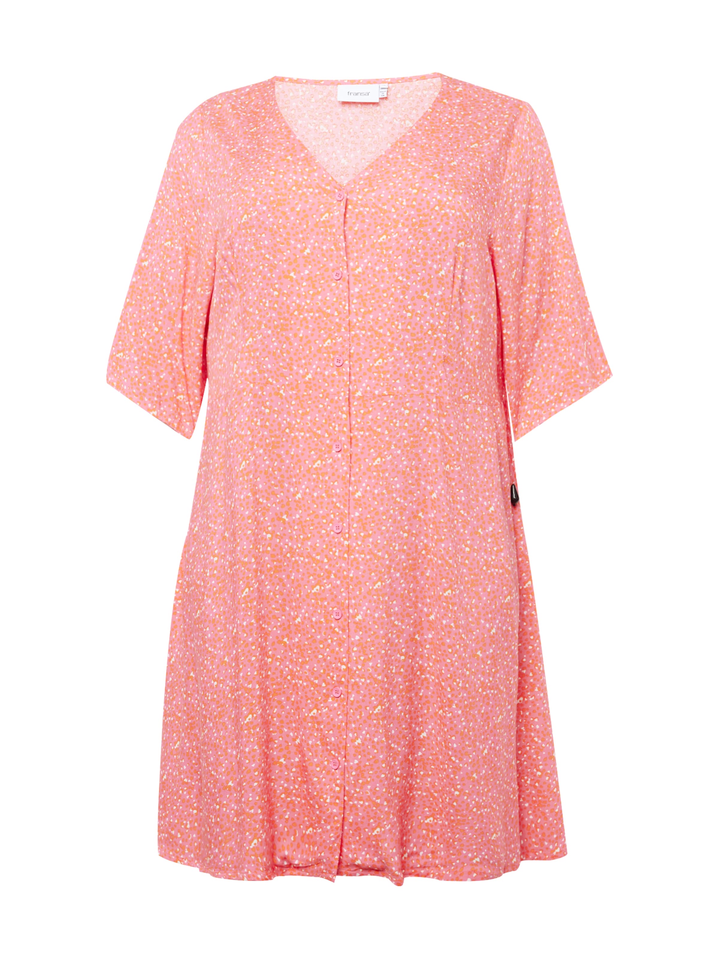 Fransa Curve Dress 'Elise' in Pink: front