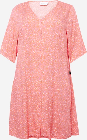 Fransa Curve Košilové šaty 'Elise' – pink: přední strana