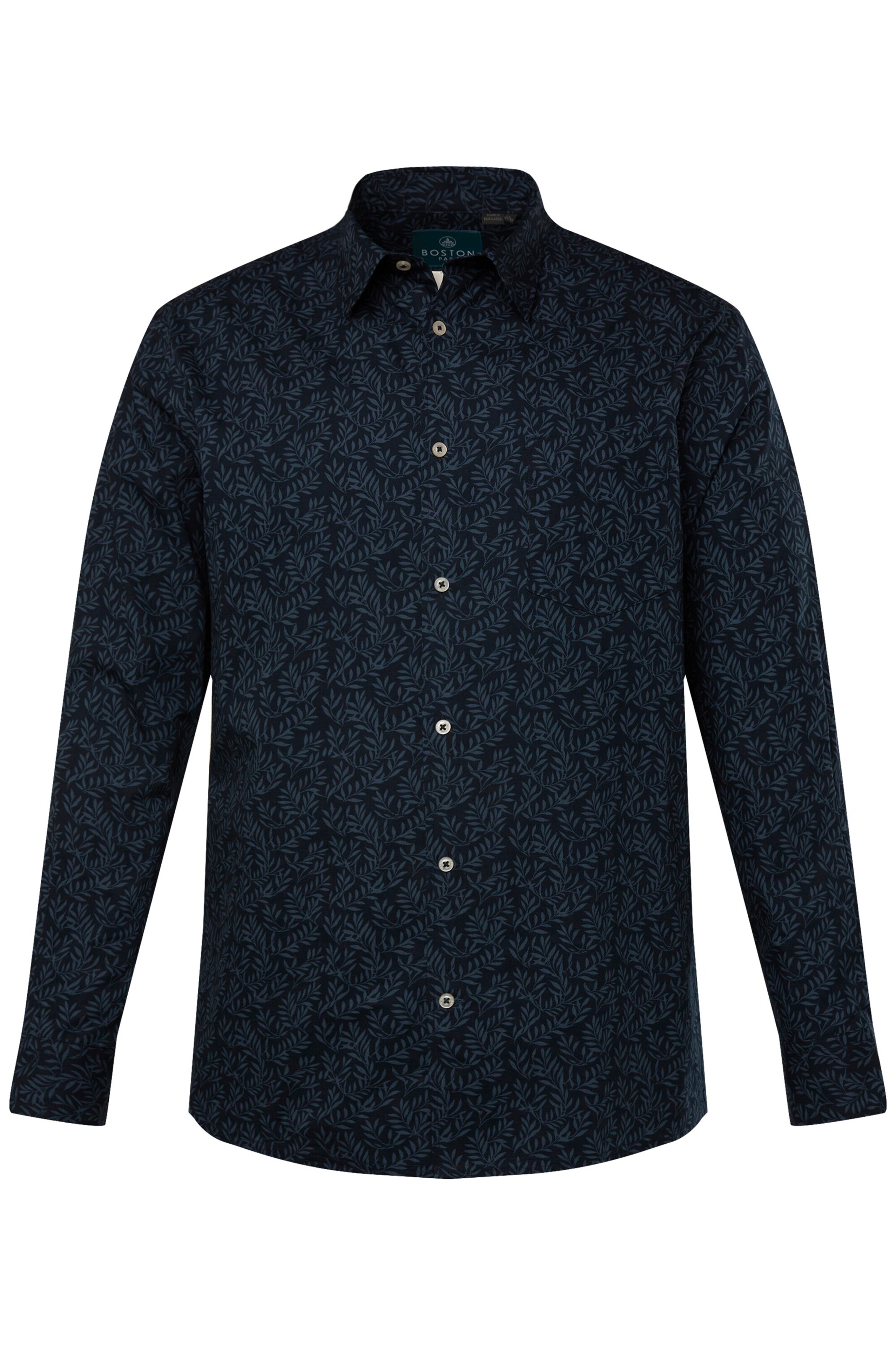 Boston Park Regular fit Overhemd in Zwart: voorkant