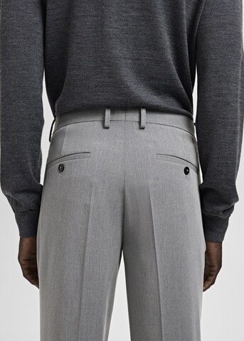 MANGO MAN Slim fit Pleated Pants 'Paris' in Grey