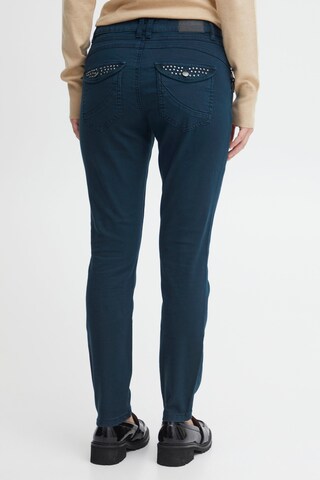 PULZ Jeans Slimfit Chinohose in Blau