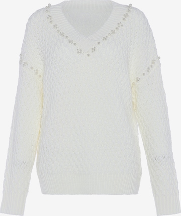 Pull-over faina en blanc : devant