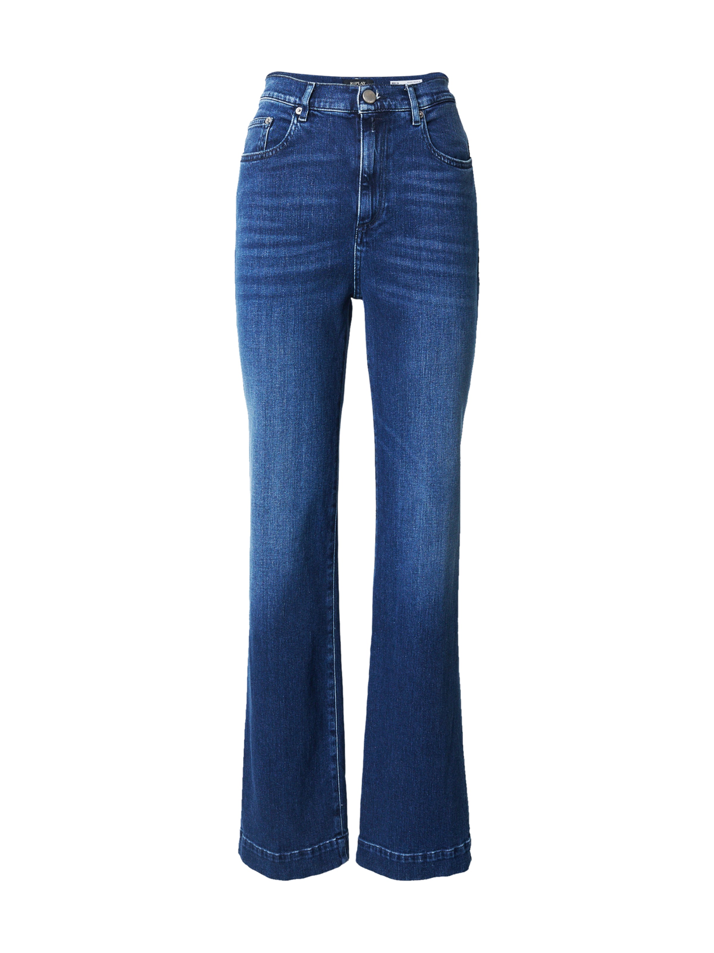 REPLAY Wide leg Pressveckade jeans 'Melja' i blå: framsida