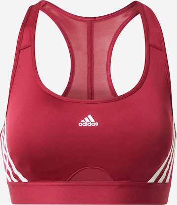 ADIDAS PERFORMANCE Sports Bra in Red: front