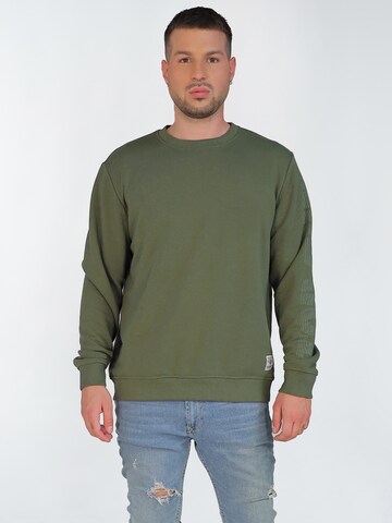 TOP GUN Sweatshirt ' TG22008 ' in Green: front