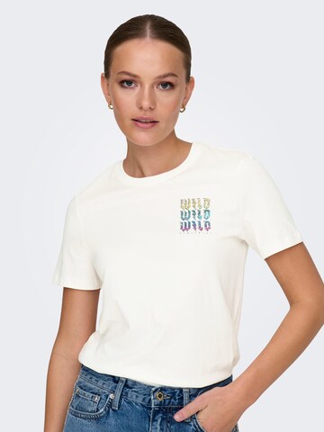 ONLY - Camiseta 'KANDY LIFE' en blanco