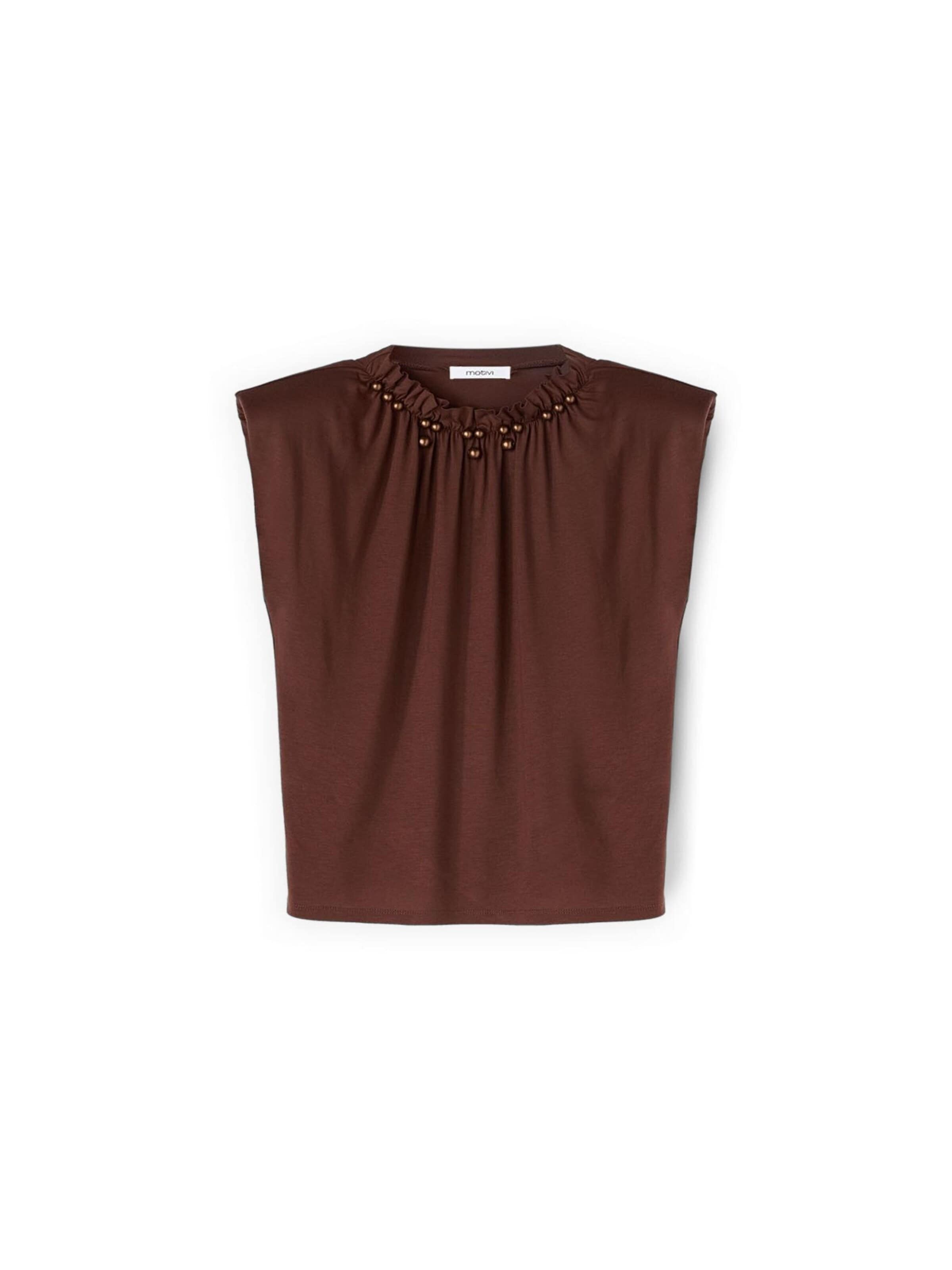 MOTIVI Top in Brown: front