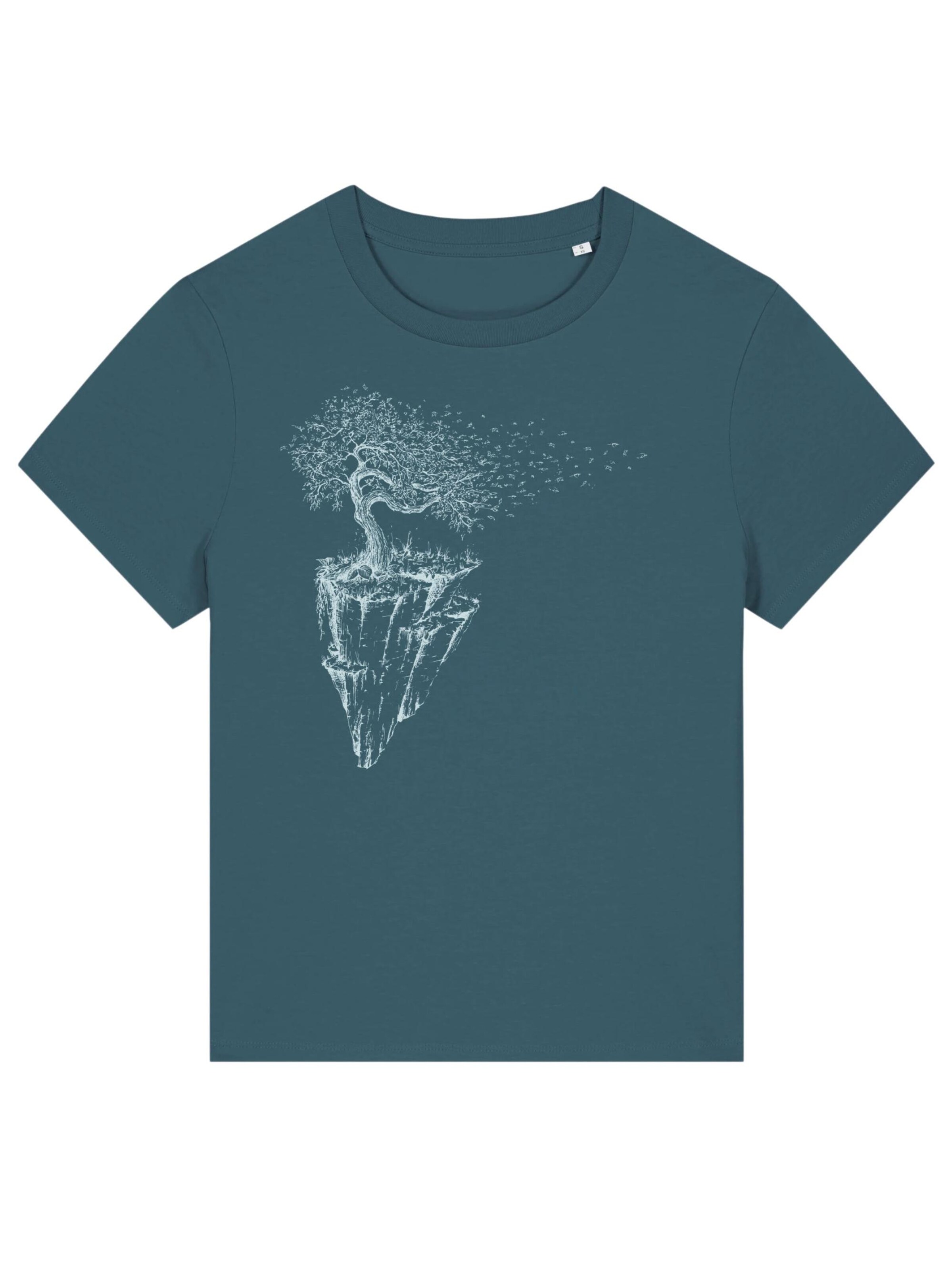 Life-Tree Shirt 'Maple Island' in Blau: Vorderseite