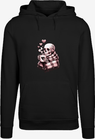 F4NT4STIC Sweatshirt 'Cozy Winter Skelett' in Schwarz: Vorderseite