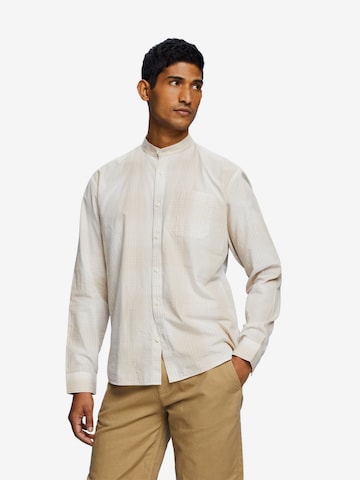 ESPRIT Regular fit Overhemd in Beige: voorkant