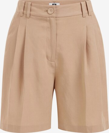 WE Fashion Loosefit Bukser med lægfolder i beige: forside