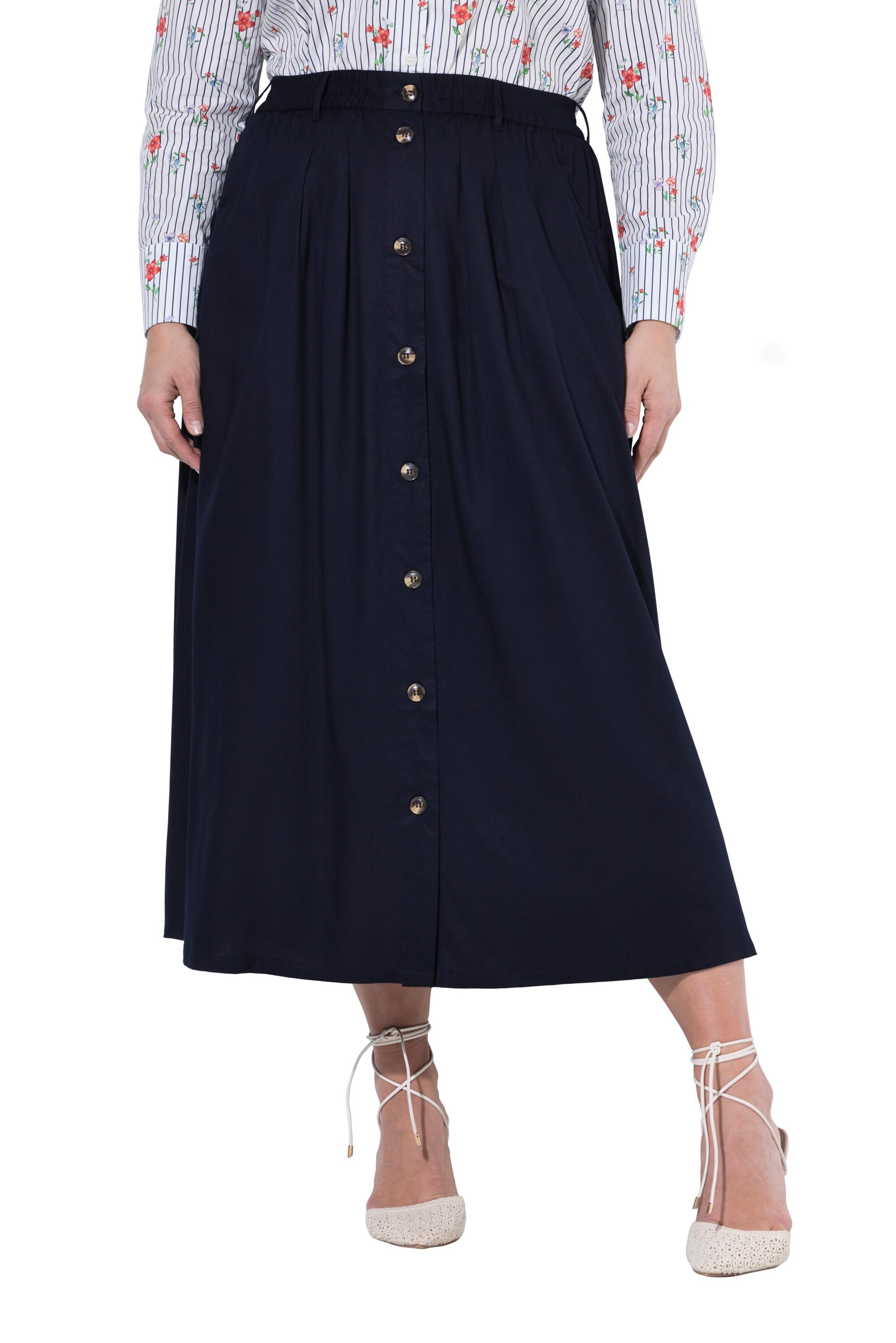 Ulla Popken Rock in Blau: Vorderseite