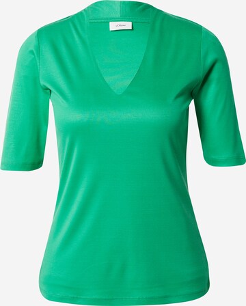 Tricou de la s.Oliver BLACK LABEL pe verde: față