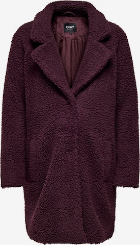 Only Maternity Between-Seasons Coat 'Mama Sherpa' in Red: front