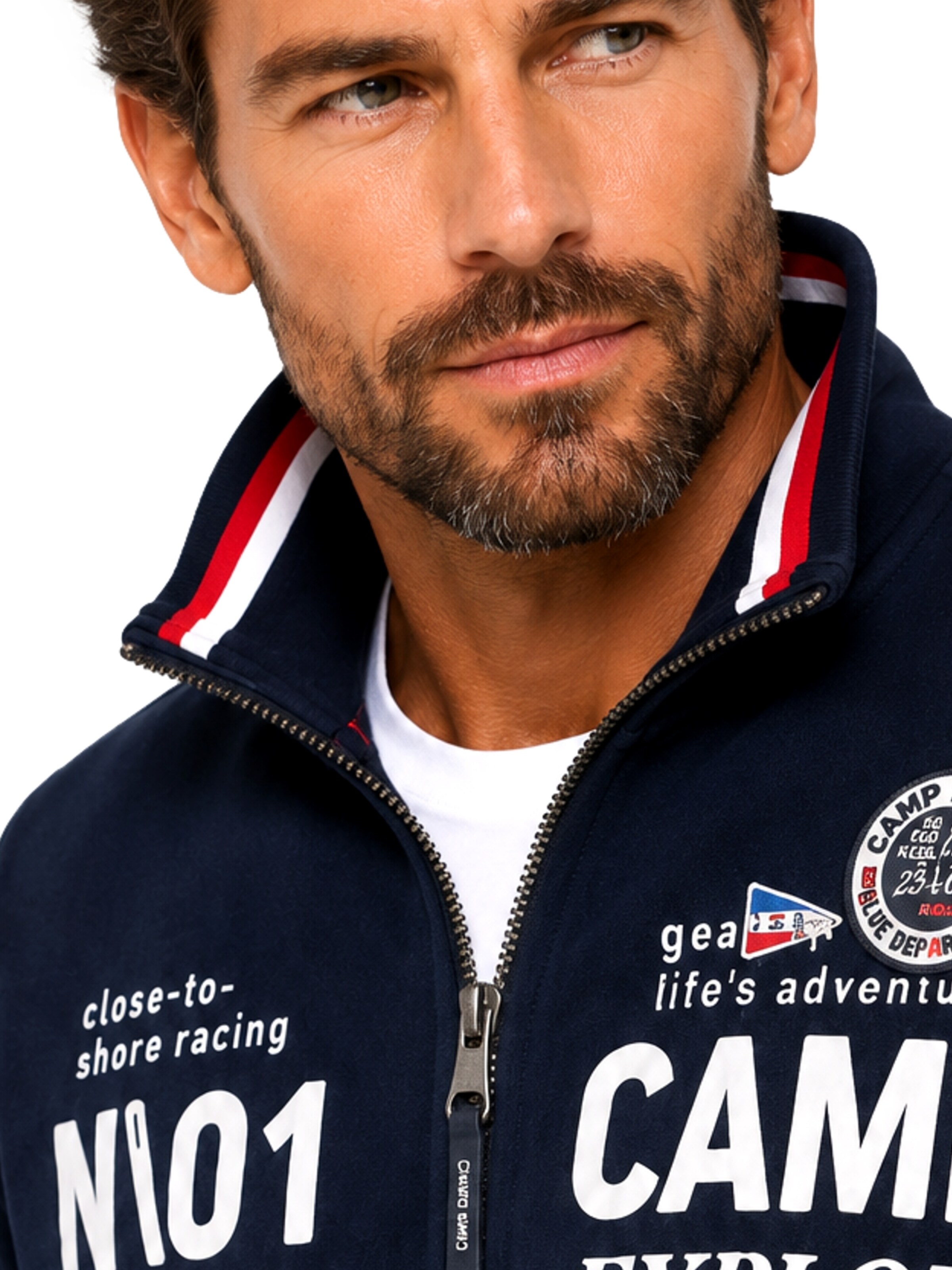 CAMP DAVID - Sudadera con cremallera 'French Coast II' en azul