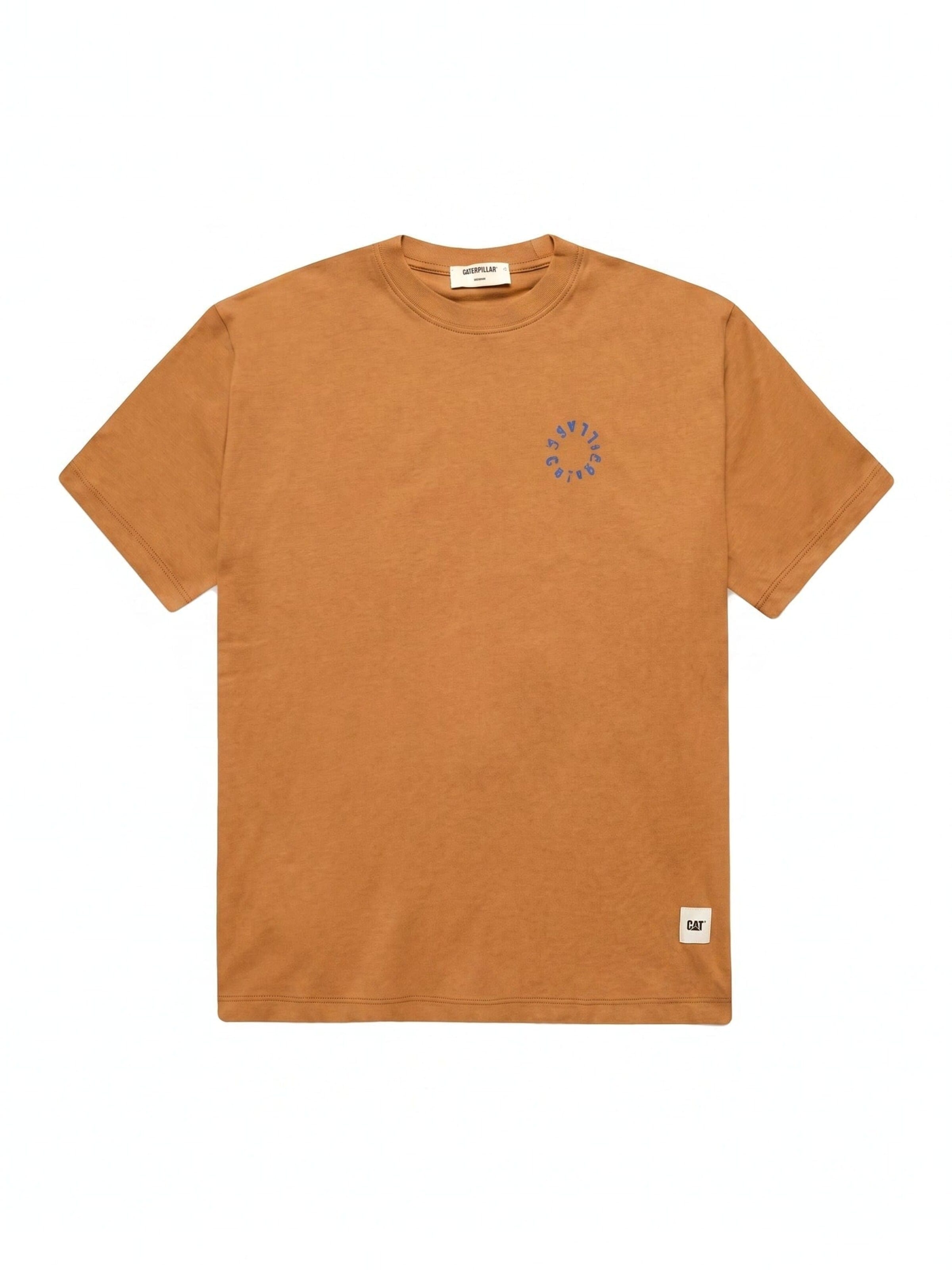 CAT Shirt 'CIRCLE LOGO T-SHIRT DUCK ORANGE' in Brown: front