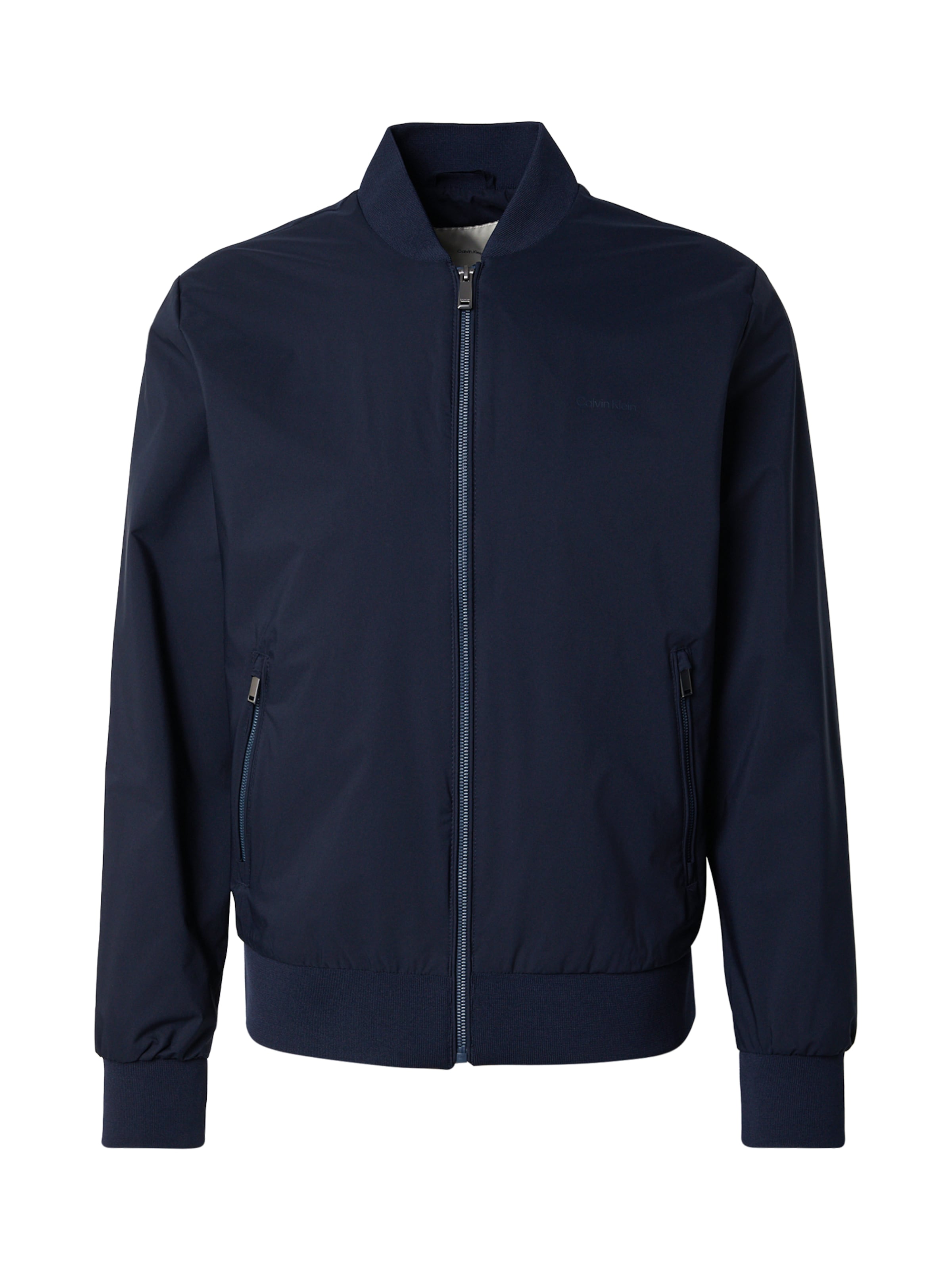 Calvin Klein Φθινοπωρινό και ανοιξιάτικο μπουφάν 'MATTE' σε μπλε: μπροστά