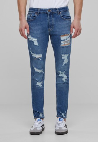 2Y Premium Skinny Jeans in Blau: Vorderseite