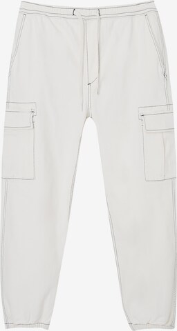 Jeans cargo Pull&Bear en blanc : devant