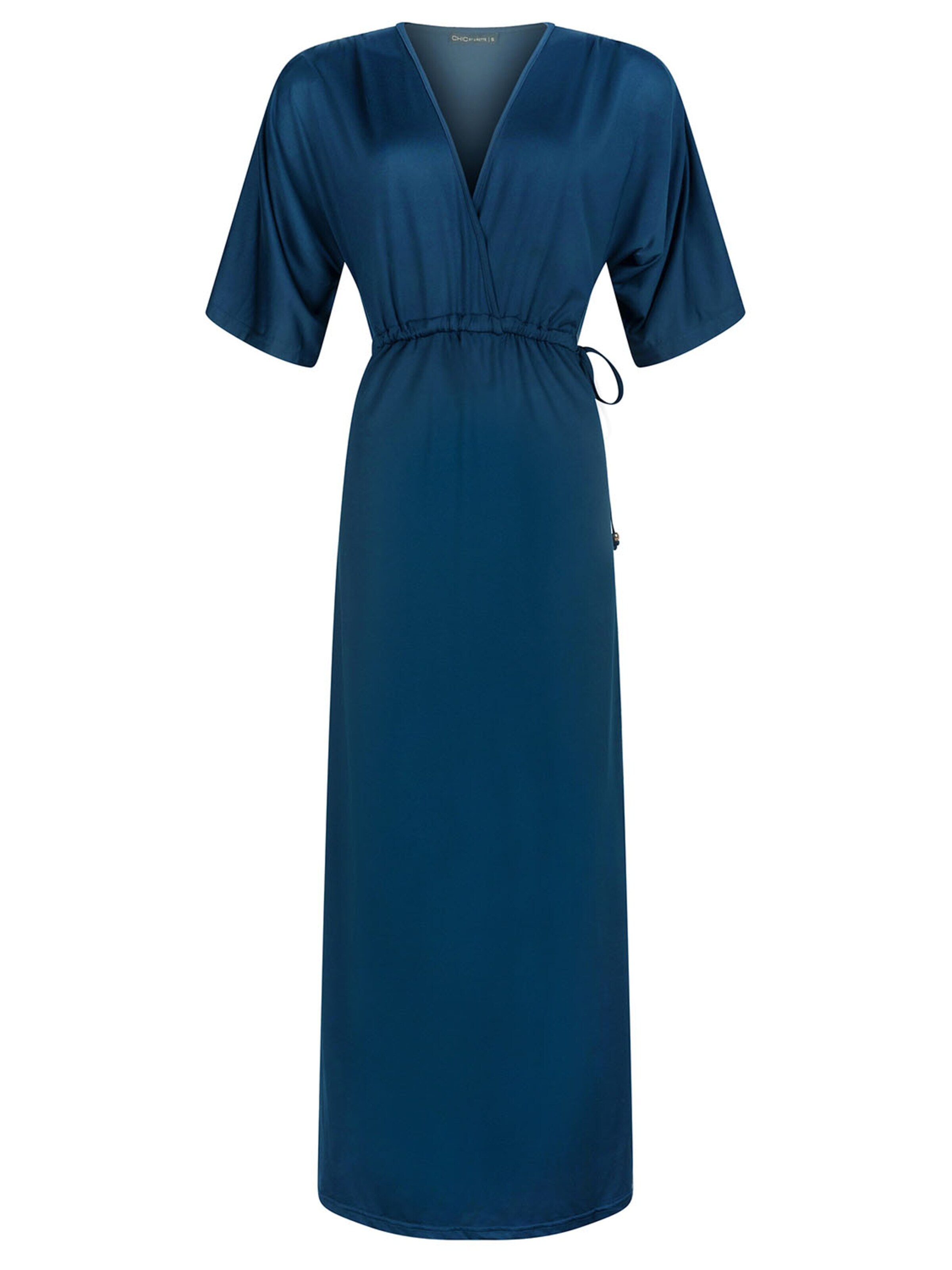 Chic by Lirette Jurk 'Kimono Lotus Natural' in Blauw: voorkant