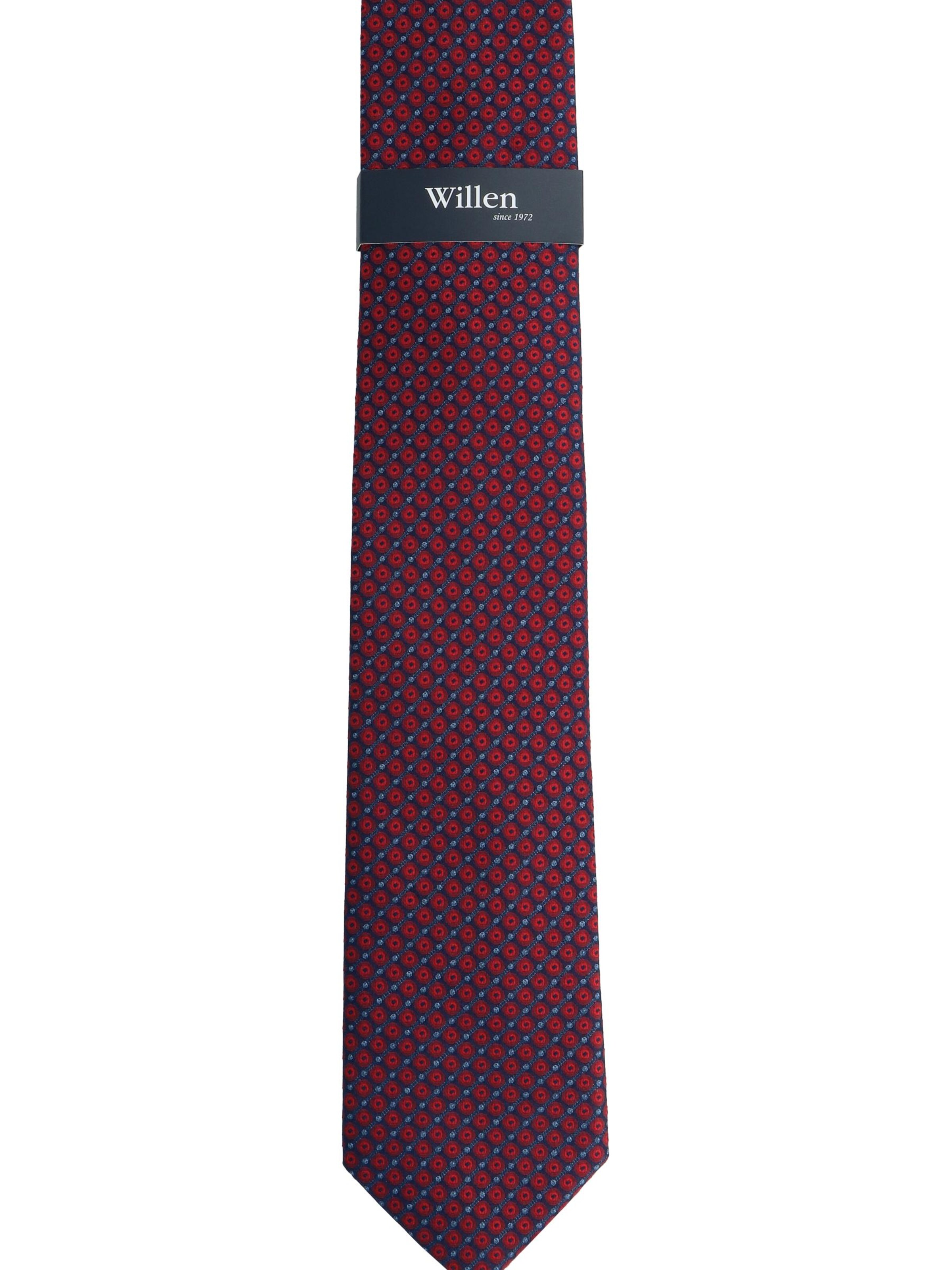 WILLEN Tie 'Kleinmuster Marine' in Red