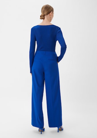 Wide Leg Pantalon à plis COMMA en bleu : derrière