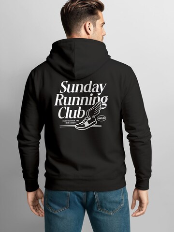 Neverless Sweatshirt 'Sunday Running Club' in Schwarz