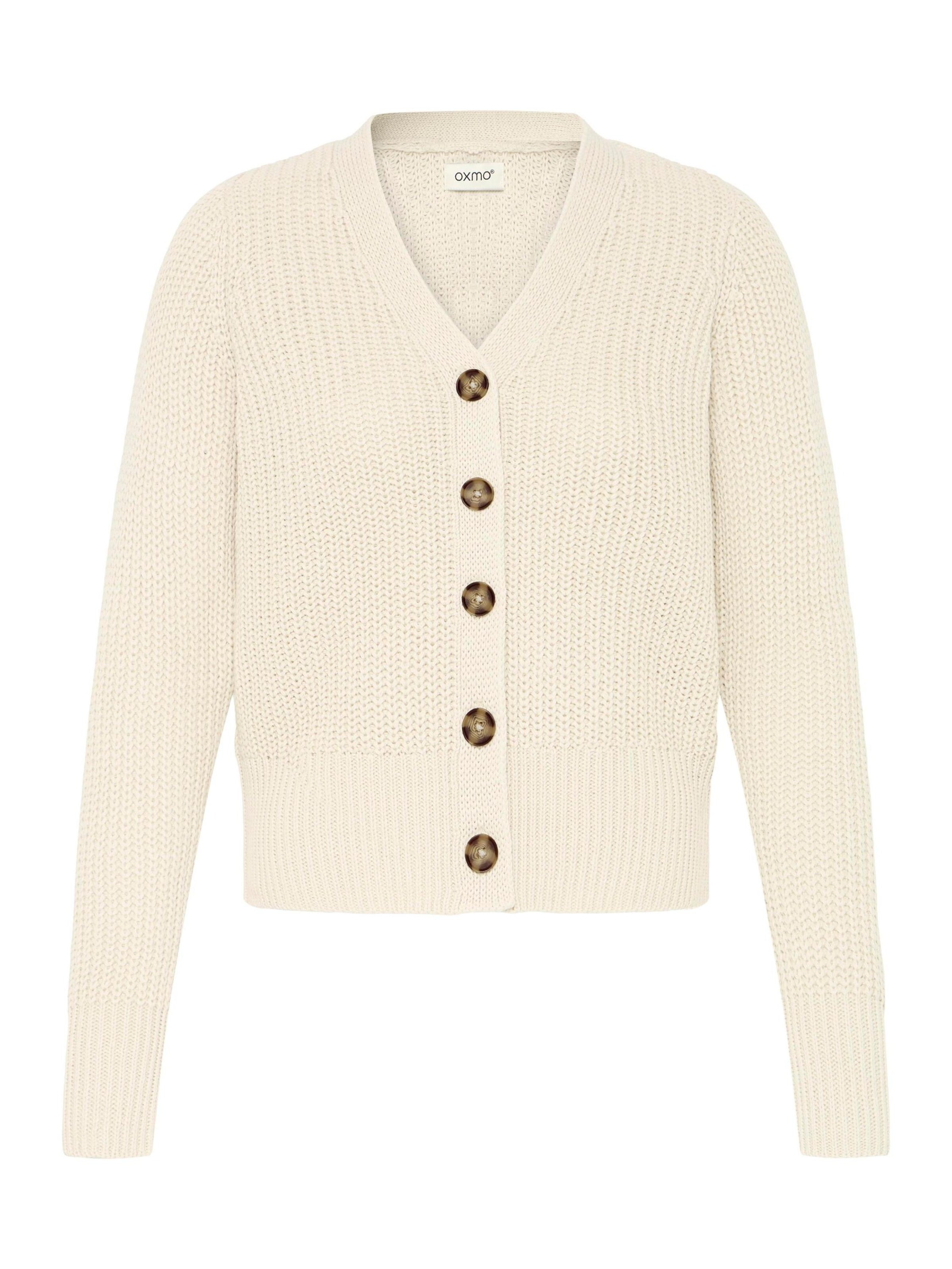 Oxmo Knit cardigan ' OXFKANNA ' in Beige: front