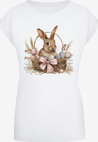 F4NT4STIC Shirt 'Osterhasen Korb Dekor' in White: front