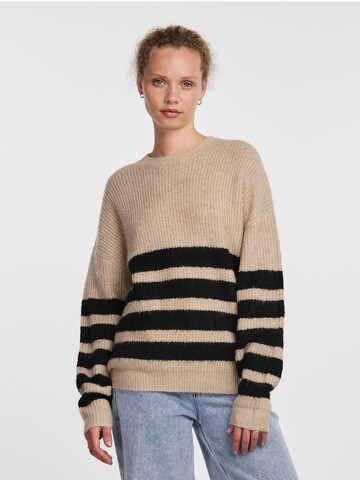 PIECES Pullover 'BROOKS' in Beige: predná strana