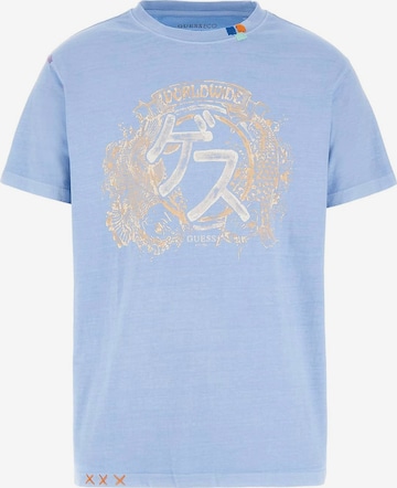 GUESS Shirt 'Japanese Ideogram' in Blue: front