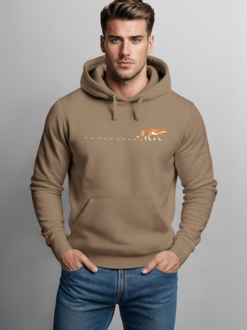 Neverless Sweatshirt 'Walking Fox' in Brown