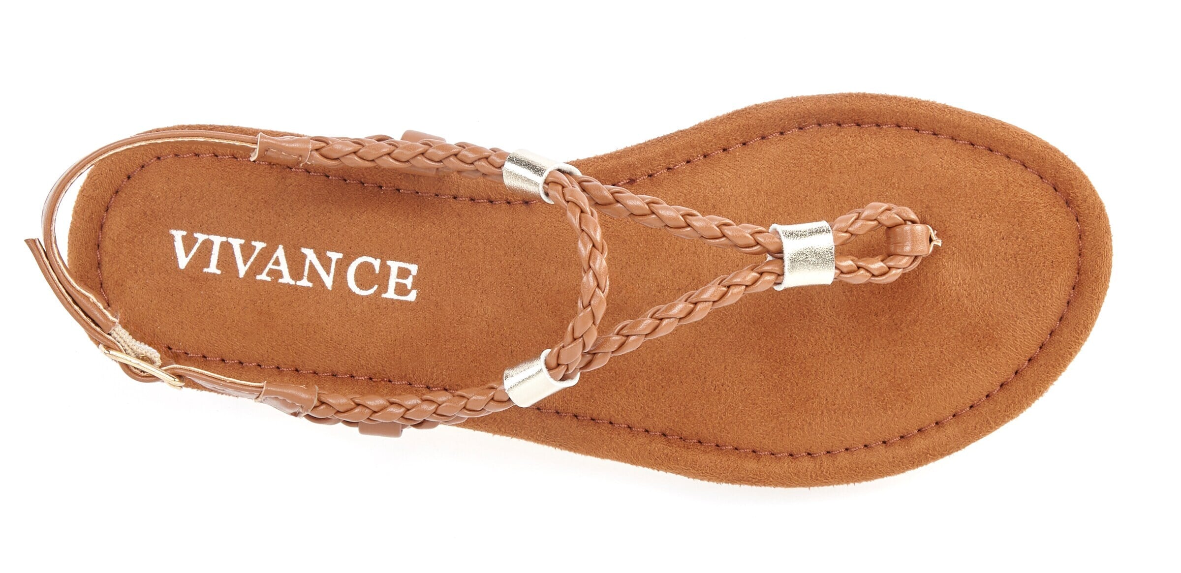 VIVANCE Босоножки через палец в Коричневый