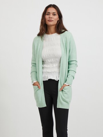 VILA Knit Cardigan 'Ril' in Green: front