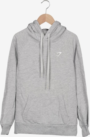 GYMSHARK Kapuzenpullover XS in Grau: Vorderseite