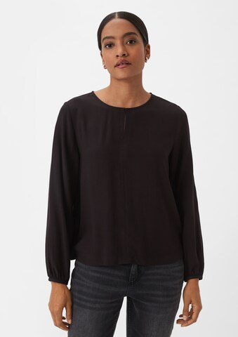 comma casual identity Blouse in Zwart: voorkant