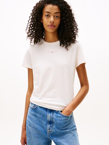 Tommy Jeans - Camisa 'LINEAR' em branco: frente