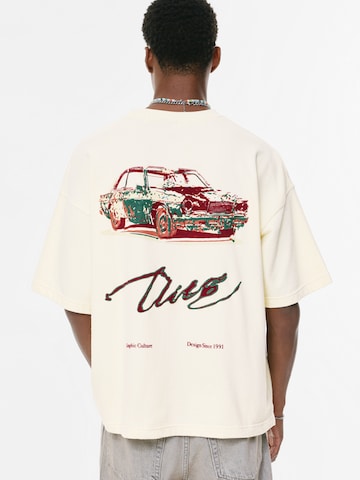 T-Shirt Pull&Bear en blanc : devant
