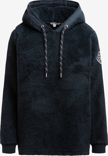 Soccx Hoodie aus Sherpa-Fleece mit Label Patch in blau, Produktansicht
