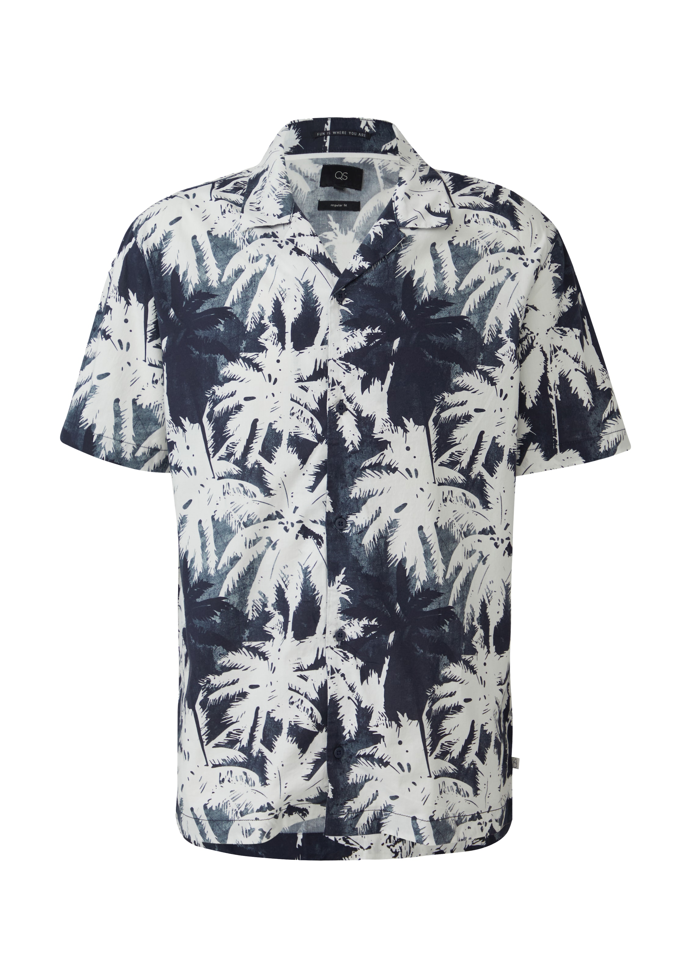 QS Regular Fit Hemd in Blau: Vorderseite