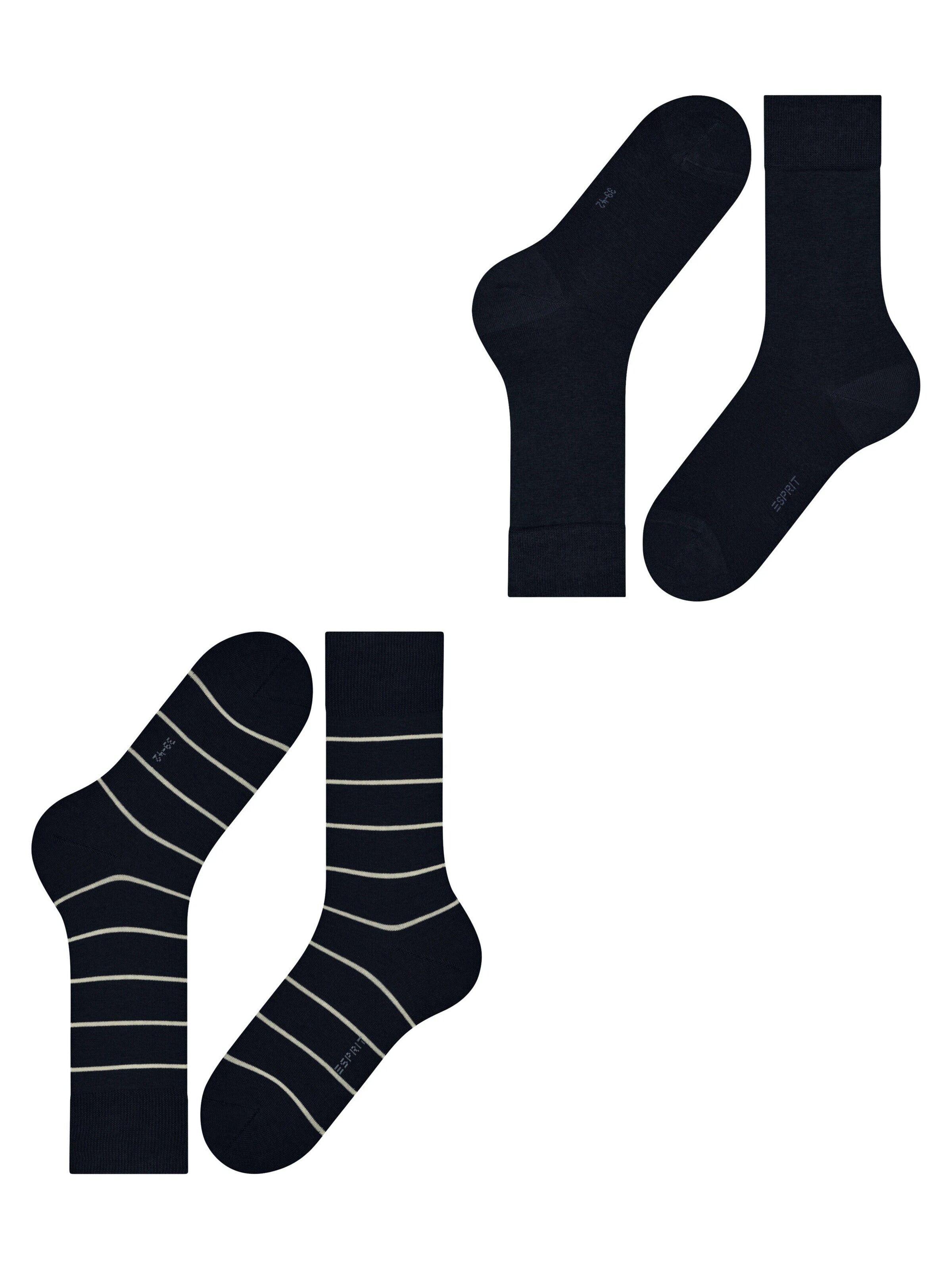ESPRIT Socks 'Modern Stripe 2-Pack' in Blue