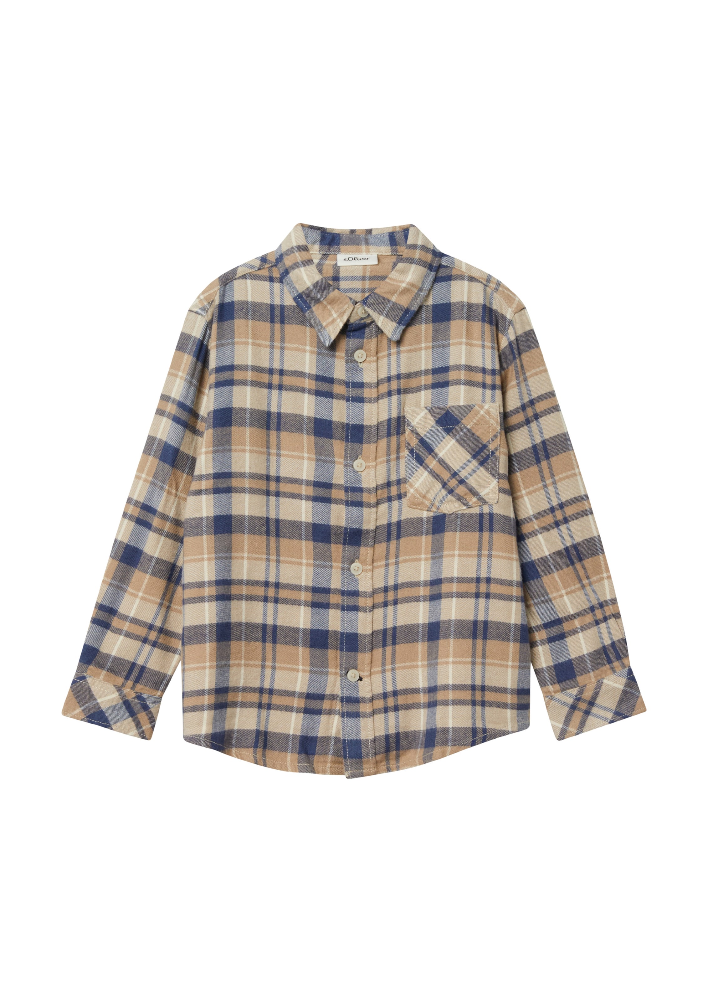 s.Oliver Regular Fit Hemd in Beige: Vorderseite