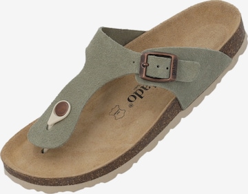 Palado Zehentrenner 'Palado Kos Suede Premium Leather' in Grün: Vorderseite