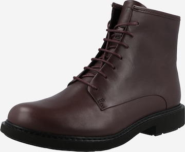CAMPER Lace-Up Ankle Boots in Brown: front