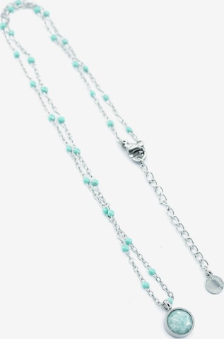 Sergio Engel Kette 'Beach Kette 01 Farbig akzentuierte Stahlkette mit Natursteinanhänger' in Grün: Vorderseite