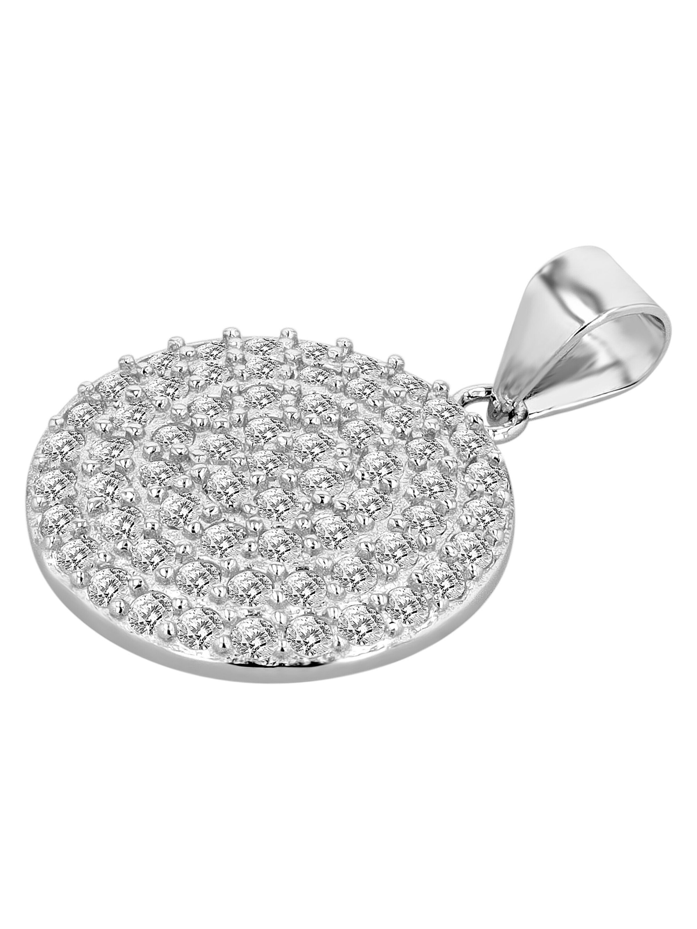 Akzent Pendant '"Camelia" aus 925 Sterlingsilber, rhodiniert, langlebig' in Silver: front