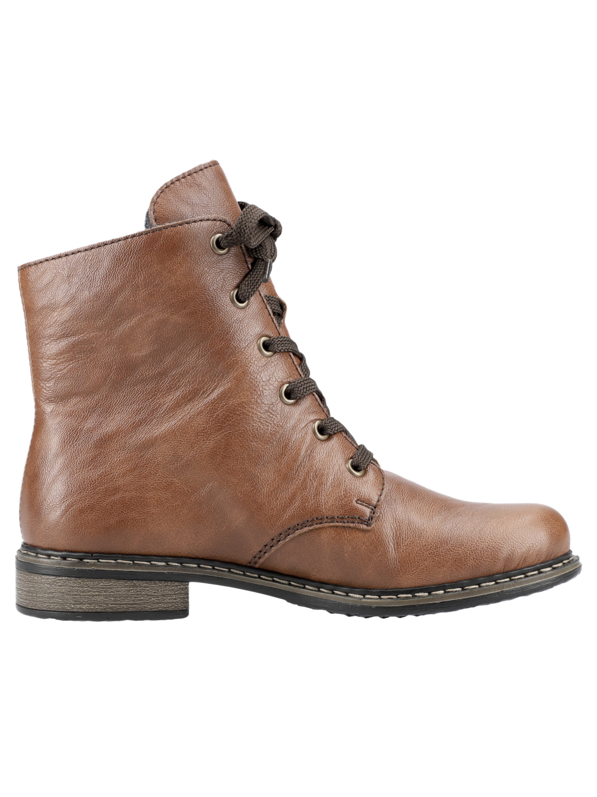 Rieker Lace-Up Ankle Boots in Brown